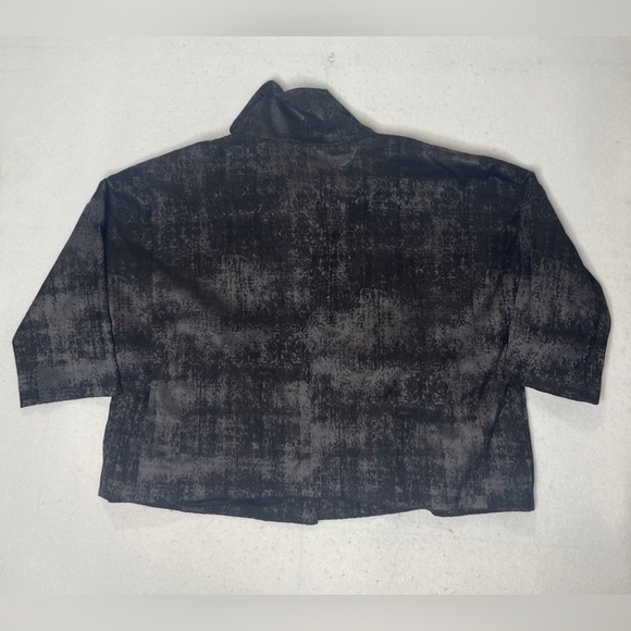 Eileen Fisher Grandeur Jacquard Snap Front Jacket Large Lagenlook Minimalist - Picture 5 of 9
